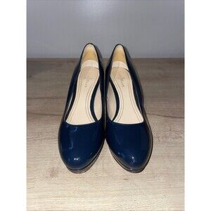 Cole Haan Navy Patent Leather Pumps 5.5B Quiet Luxury Workwear Heels